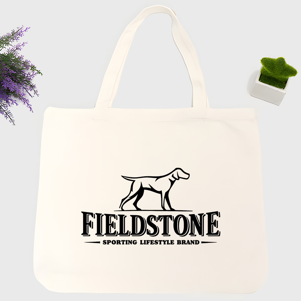 Hunting Dog Outdoor Shop - กระเป๋าผ้าแคนวาสลายกราฟิกสุนัขล่าสัตว์ สไตล์ลำลองสำหรับกิจกรรมกลางแจ้งและการใช้งานประจำวัน