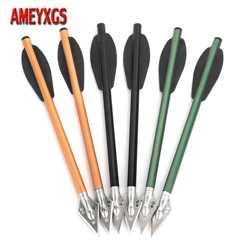 Crossbow Bolt Broadhead - 6ชิ้นลูกศรอะลูมิเนียม6.3นิ้วหัวธนูหน้าไม้หัวธนูถอดเปลี่ยนสลักสำหรับยิงล่าสัตว์
