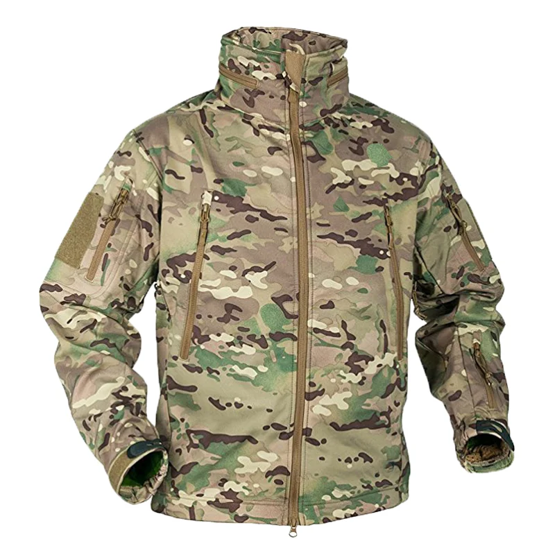 Outdoor Hunting Coat - ผู้ชายฤดูหนาวฤดูใบไม้ร่วงซอฟต์เชลล์ขนแกะแจ็คเก็ตกันน้ำการฝึกอบรมตกปลาเดินป่าแจ็คเก็ตการล่าสัตว์ความร้อนเสื้อแคมป์ปิ้งอบอุ่น