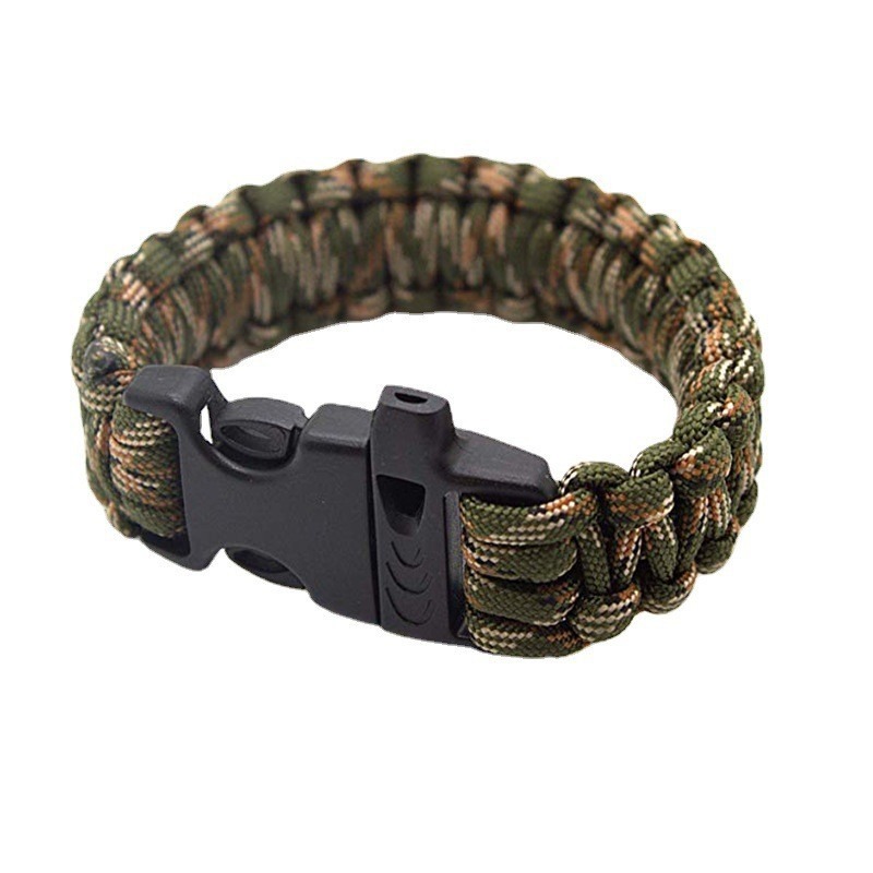 Paracord Survival Bracelet - สร้อยข้อมือพาราคอร์ดแบบหวีด, การถักพาราคอร์ดเจ็ดแกน, การเอาชีวิตรอด, การกู้ภัยฉุกเฉิน, สร้อยข้อมือสำหรับกิจกรรมกลางแจ้ง, อุปกรณ์เสริมสำหรับกระเป๋า