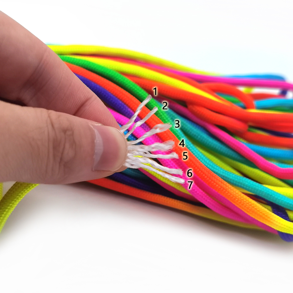 Paracord Survival Bracelet - 31เมตร4มม.สายรุ้งสีเชือก III 7 Strand Parachute Lanyard