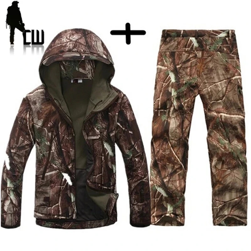 Camouflage Hunting Jacket - TAD Gear ชุด jaket loreng ลายยุทธวิธีบุผ้ากันลมสำหรับผู้ชายชุดเสื้อผ้าล่าสัตว์กลางแจ้งกันน้ำ