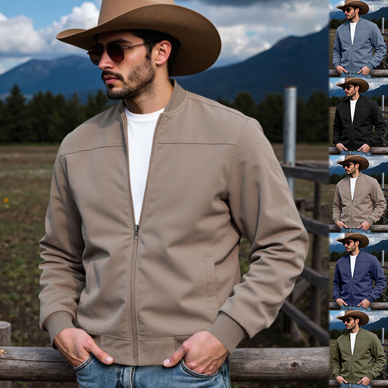 เสื้อแจ็คเก็ตซิปหนังกลับทรงหลว - Hunting Outdoor Shop บทวิจารณ์และราคา