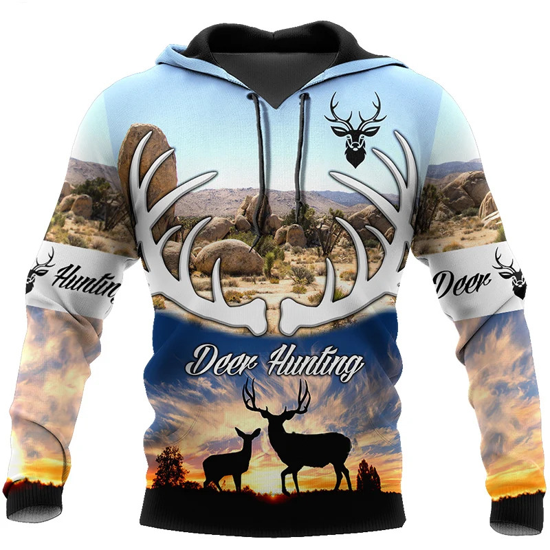 เสื้อฮู้ดพิมพ์ลายกวาง 3 มิติ แ - Outdoor Hunting Pictures บทวิจารณ์และราคา