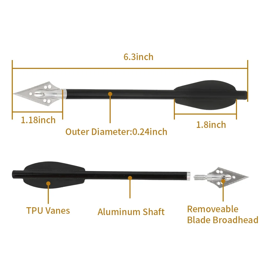 6ชิ้นลูกศรอะลูมิเนียม6.3นิ้วหั - Crossbow Bolt Broadhead บทวิจารณ์และราคา