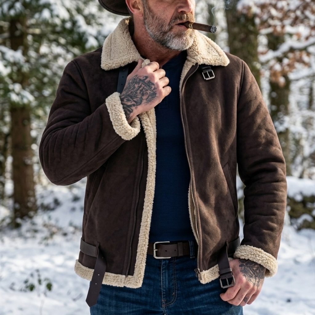 เสื้อแจ็คเก็ตหนังกลับเทียมบุขน - Outdoor Hunting Coat บทวิจารณ์และราคา