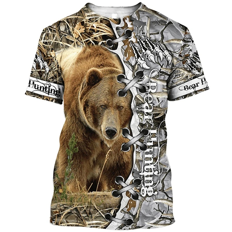 เสื้อยืดพิมพ์ลาย 3 มิติ ลายหมี - Outdoor Hunting Pictures บทวิจารณ์และราคา