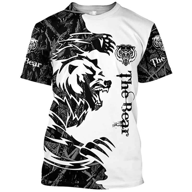 เสื้อยืดพิมพ์ลาย 3 มิติ ลายหมี - Outdoor Hunting Pictures บทวิจารณ์และราคา