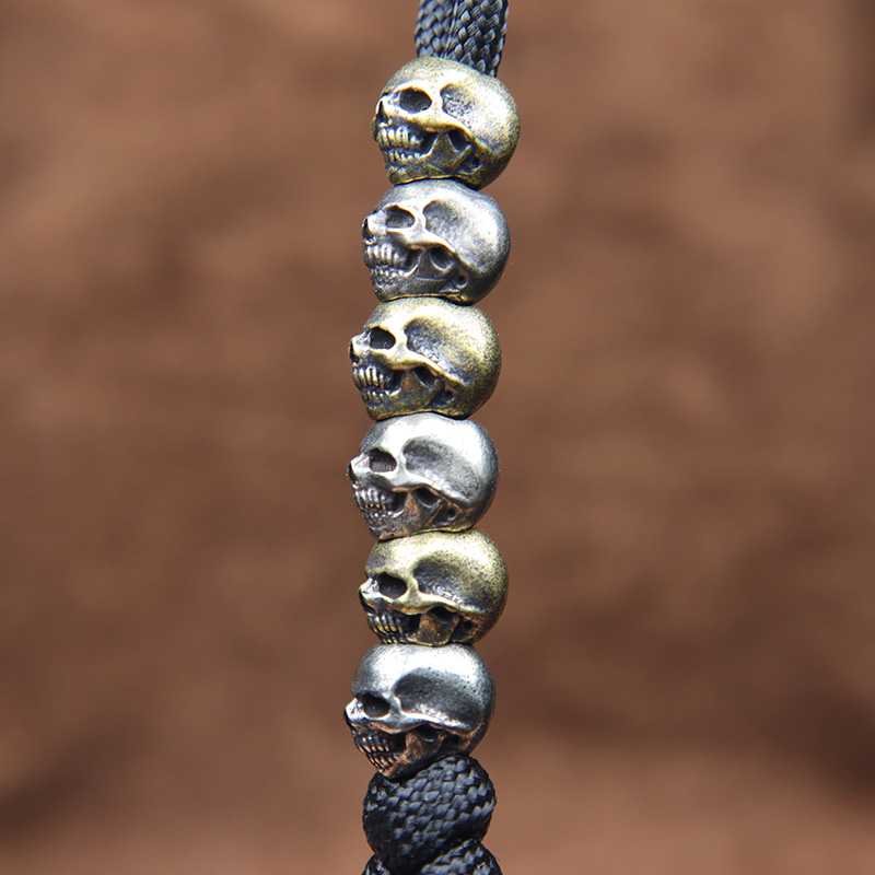 Mini Skull หัวทองเหลืองมีดลูกป - Paracord Survival Bracelet บทวิจารณ์และราคา