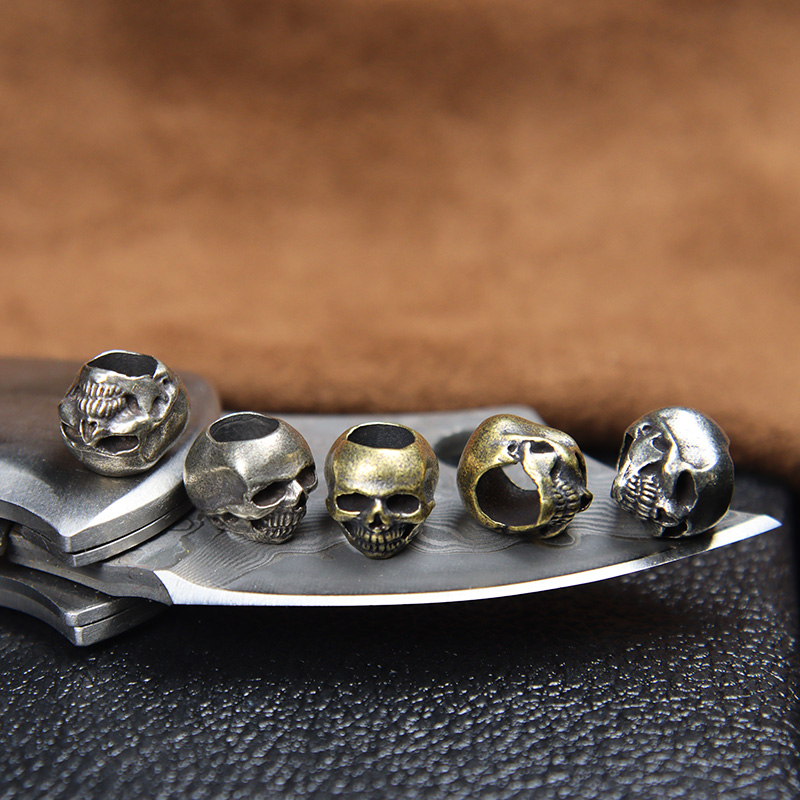 Mini Skull หัวทองเหลืองมีดลูกป - Paracord Survival Bracelet บทวิจารณ์และราคา