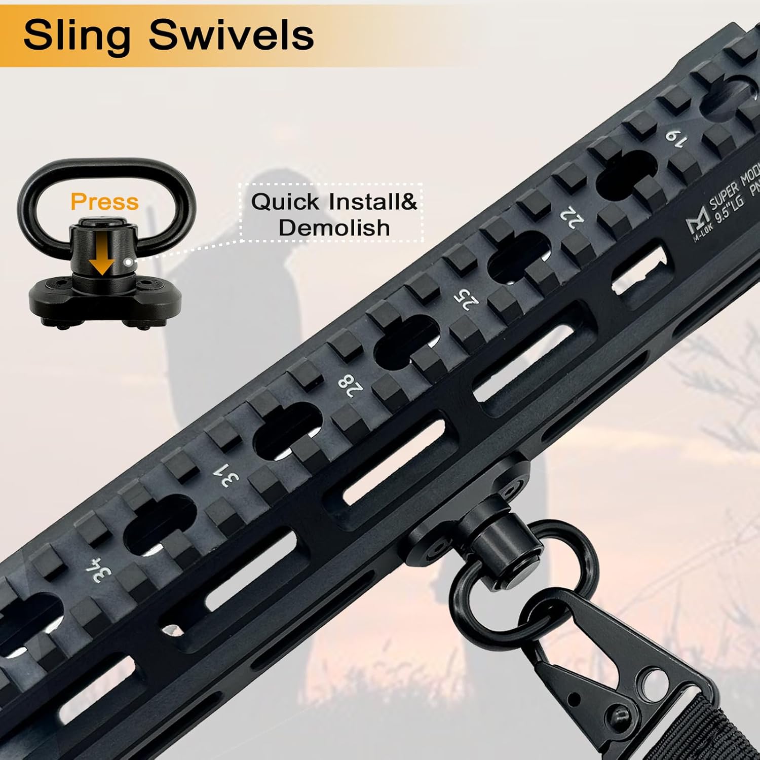 2 จุด QD ปืนไรเฟิลสลิงปรับความ - Rifle Sling Swivel บทวิจารณ์และราคา