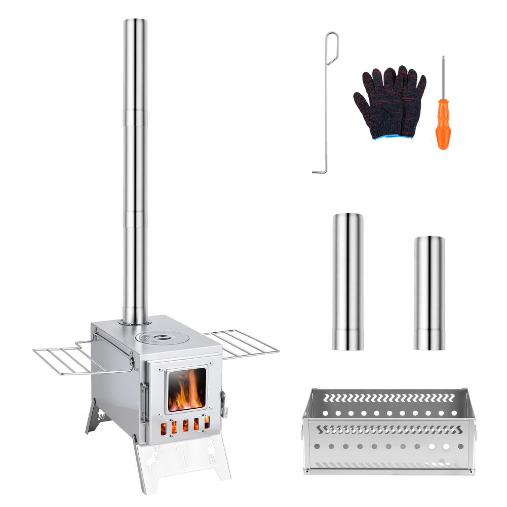 เตาไม้พับได้แบบพกพา 2 in 1 สำห - Outdoor Hunting Heater บทวิจารณ์และราคา